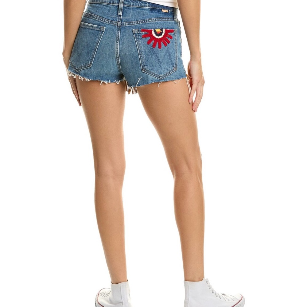 MOTHER Jean embroidered faux suede shorts never worn. Tags are removed.